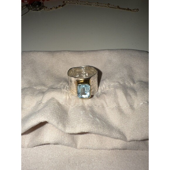 Silpada 'Lakeside' Gemstone Ring in Sterling Silver & Gold Plate - Picture 4 of 6